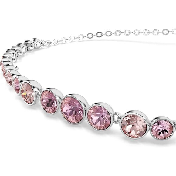 Women's Pink Tone Crystals - Rhodium Tone Tennis Bracelet Jewelry Collection - Picture 4 of 6